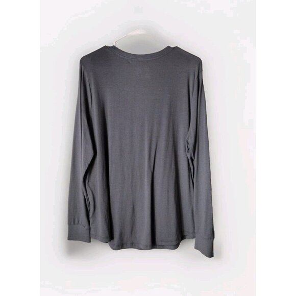 Terra Sky Top 14w Vneck Long Sleeve Gray Basic - Picture 2 of 9